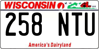 WI license plate 258NTU