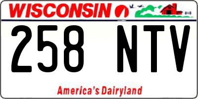 WI license plate 258NTV
