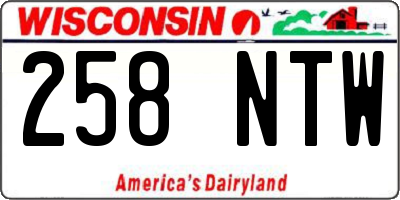 WI license plate 258NTW