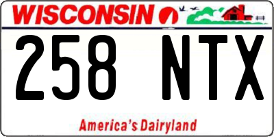 WI license plate 258NTX