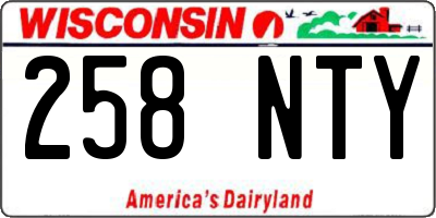 WI license plate 258NTY