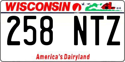 WI license plate 258NTZ