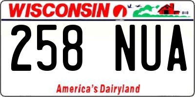 WI license plate 258NUA