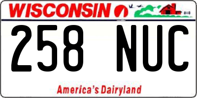 WI license plate 258NUC