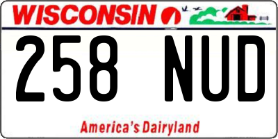 WI license plate 258NUD