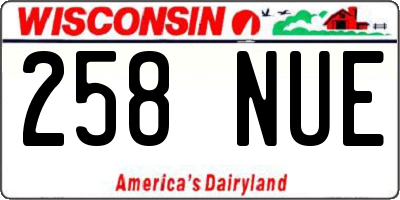 WI license plate 258NUE