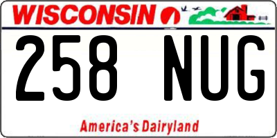 WI license plate 258NUG