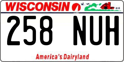 WI license plate 258NUH