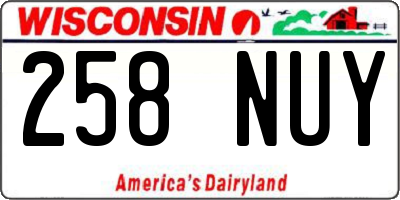 WI license plate 258NUY