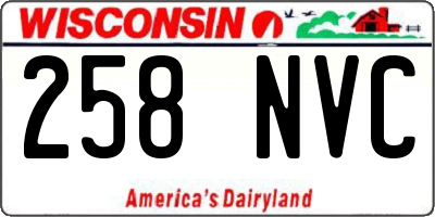 WI license plate 258NVC