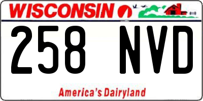 WI license plate 258NVD