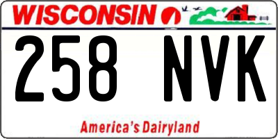 WI license plate 258NVK
