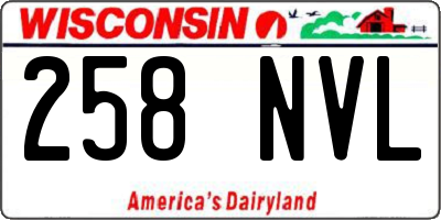 WI license plate 258NVL