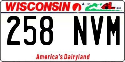 WI license plate 258NVM