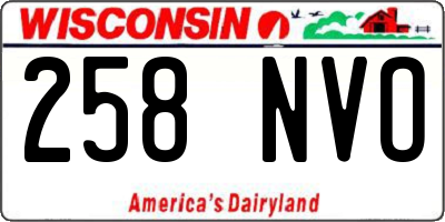 WI license plate 258NVO
