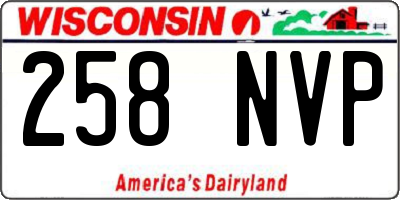 WI license plate 258NVP