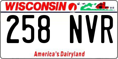WI license plate 258NVR