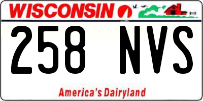 WI license plate 258NVS