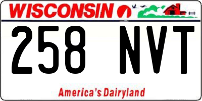 WI license plate 258NVT