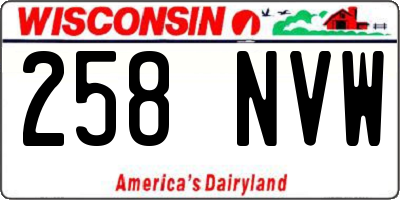 WI license plate 258NVW