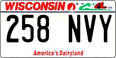 WI license plate 258NVY