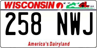 WI license plate 258NWJ