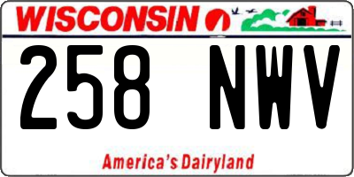 WI license plate 258NWV