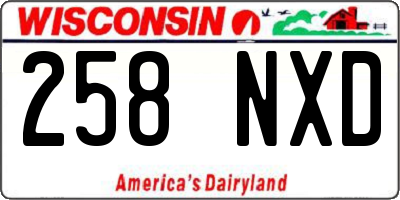 WI license plate 258NXD