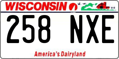 WI license plate 258NXE