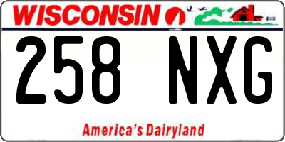 WI license plate 258NXG