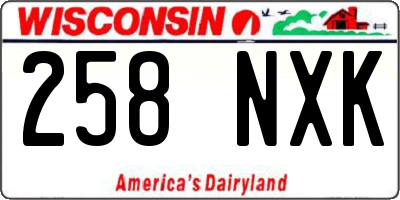 WI license plate 258NXK
