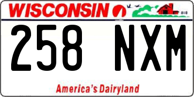 WI license plate 258NXM