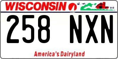 WI license plate 258NXN
