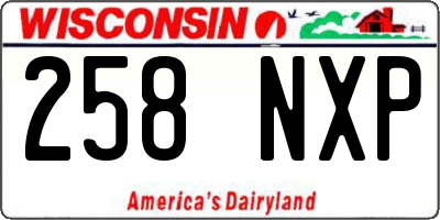 WI license plate 258NXP