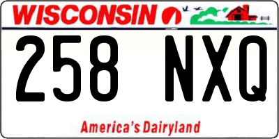 WI license plate 258NXQ
