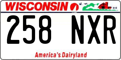 WI license plate 258NXR