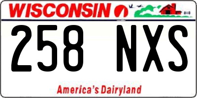 WI license plate 258NXS