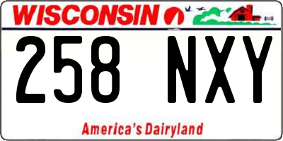 WI license plate 258NXY