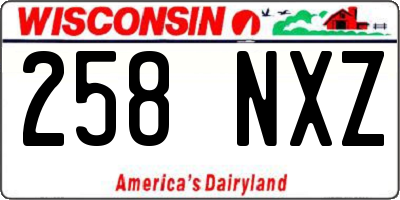 WI license plate 258NXZ
