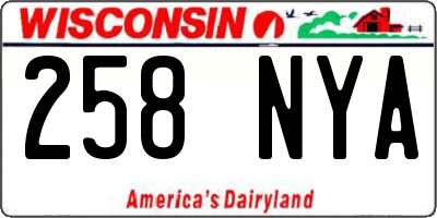 WI license plate 258NYA