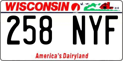 WI license plate 258NYF