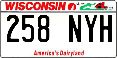 WI license plate 258NYH