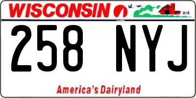 WI license plate 258NYJ