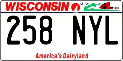 WI license plate 258NYL