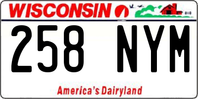 WI license plate 258NYM