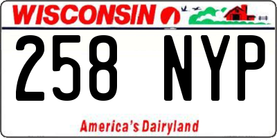 WI license plate 258NYP