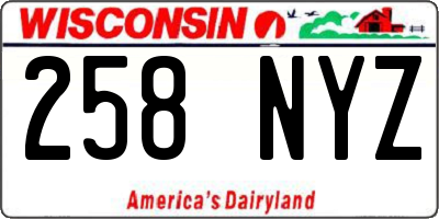 WI license plate 258NYZ