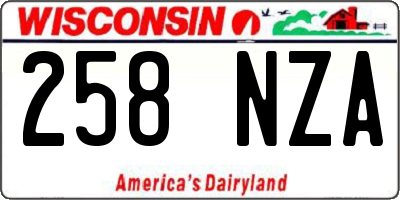 WI license plate 258NZA