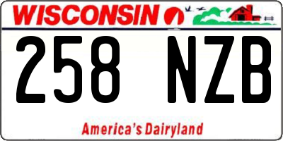 WI license plate 258NZB