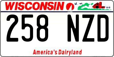 WI license plate 258NZD